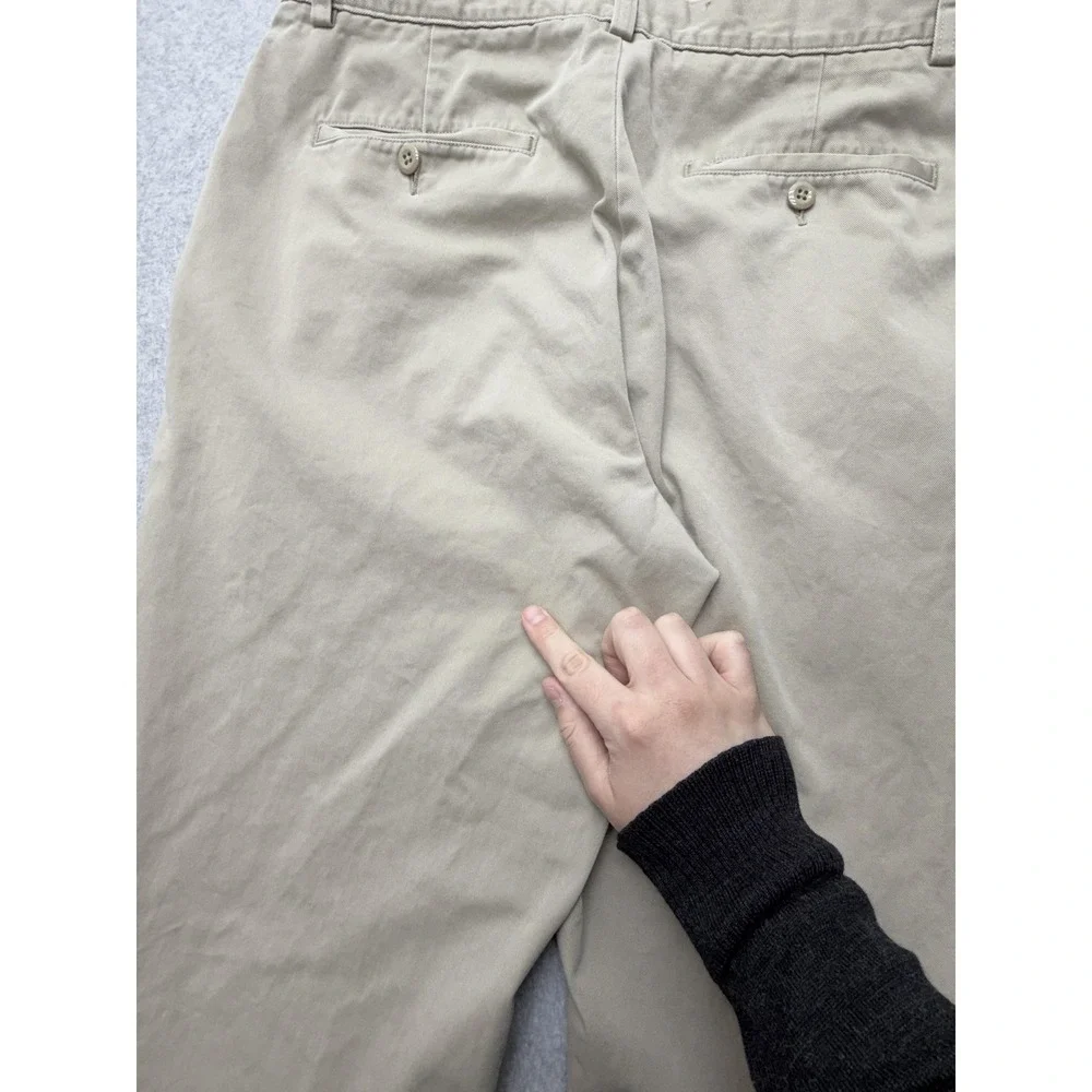 J.Crew Pants Mens 34x30 Beige Bootcut Chino Regular Fit Casual Vtg - Picture 14 of 16